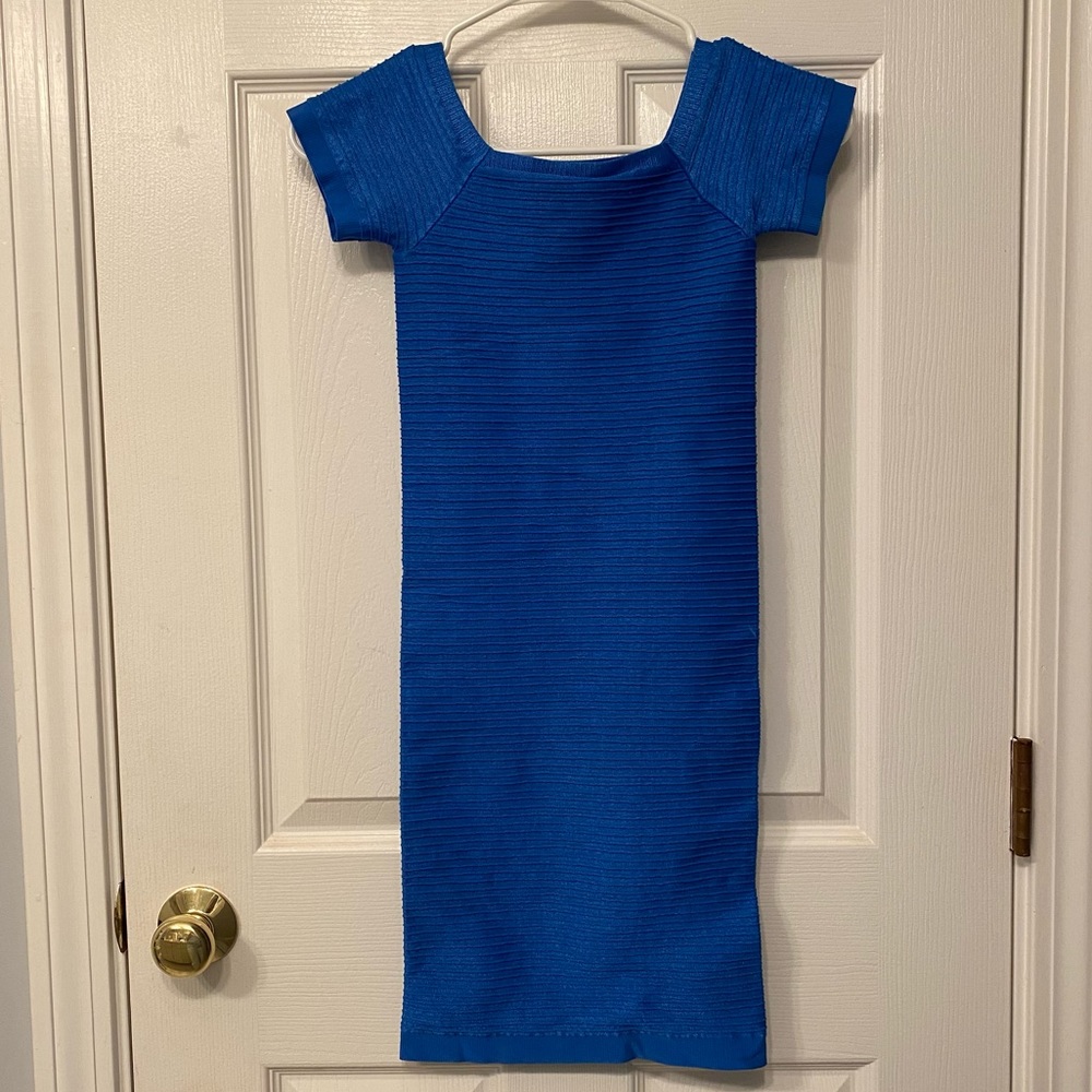 Bebe Blue Mini Ottoman Bodycon Dress Size Small 💙 - Picture 4 of 7
